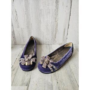 Bobbie blu 8.5 Velvet flat Mary Jane women's shoe‎ purple unique bow new